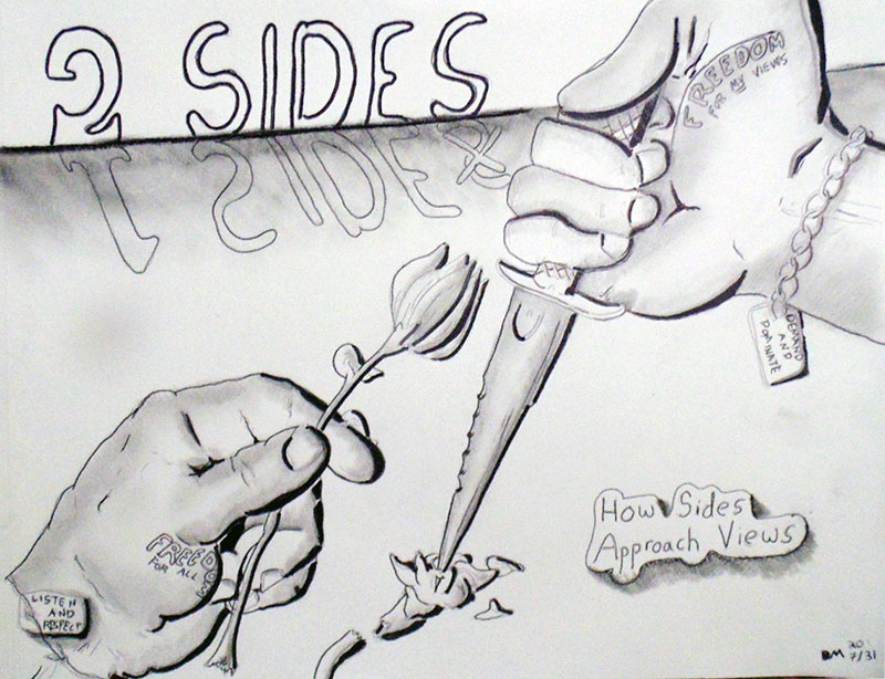 Image showing an art piece called 2 Sides - 1 Side by David Mielcarek on 20200731