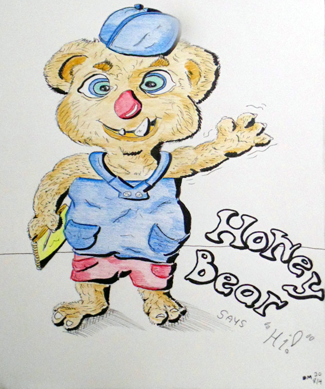 Image showing an art piece called Honey Bear - Says 'hi!' by David Mielcarek on 20200804