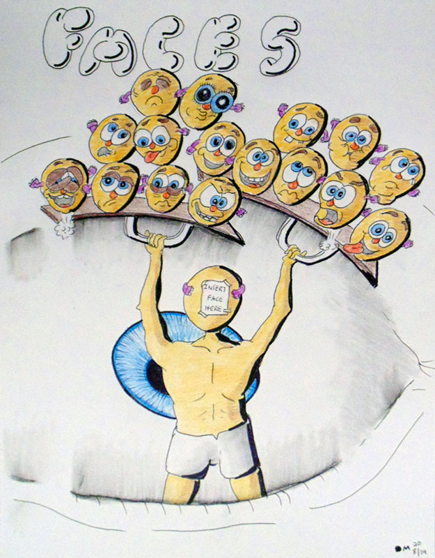 Image showing an art piece called Faces by David Mielcarek on 20200814