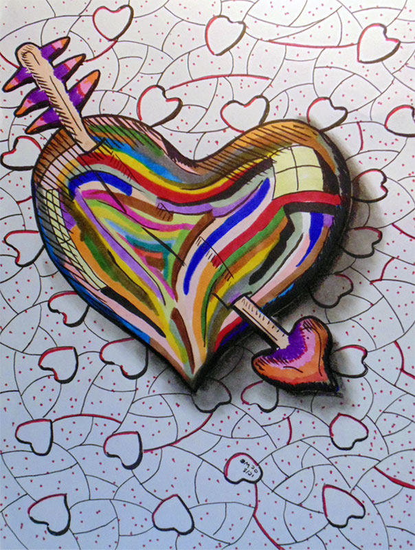 Image showing an art piece called Hearts by David Mielcarek on 20200821