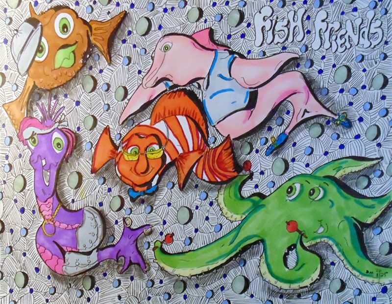 Image showing an art piece called Fish Friends by David Mielcarek on 20200825