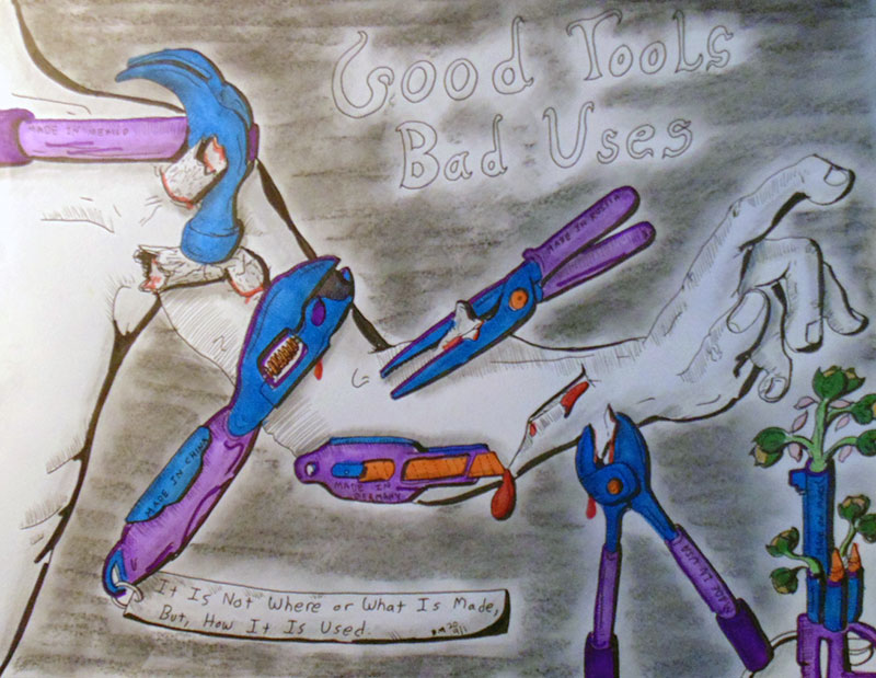 Image showing an art piece called Good Tools Bad Uses by David Mielcarek on 20200901