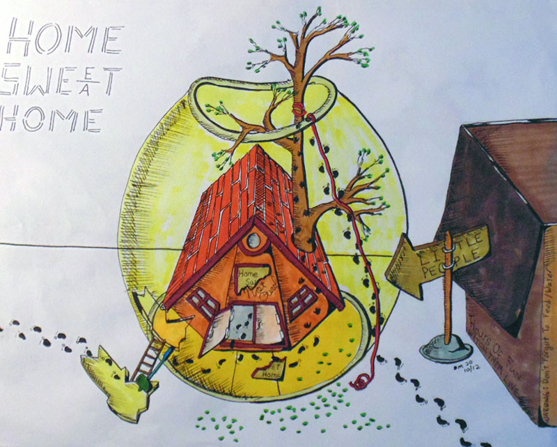 Image showing an art piece called Home Sweet/Sweat Home by David Mielcarek on 20201012