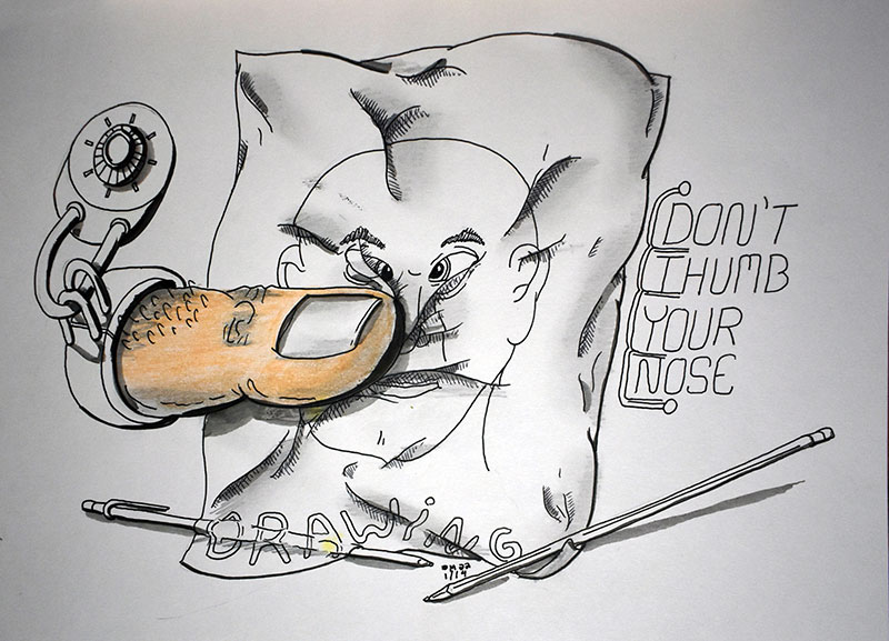 Image showing an art piece called Don't Thumb Your Nose by David Mielcarek on 20220114