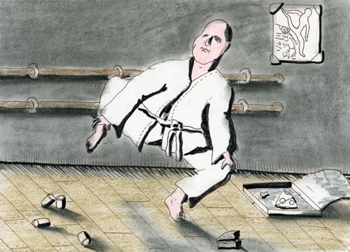 Image showing an art piece called Middle Aged Karate by David Mielcarek on 20110106