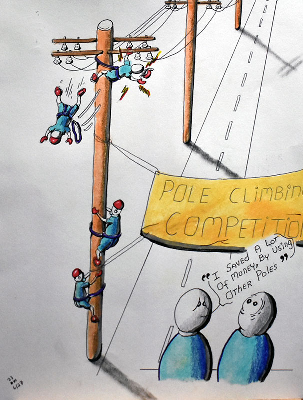 Image showing an art piece called Pole Climbing Competition by David Mielcarek on 20230627