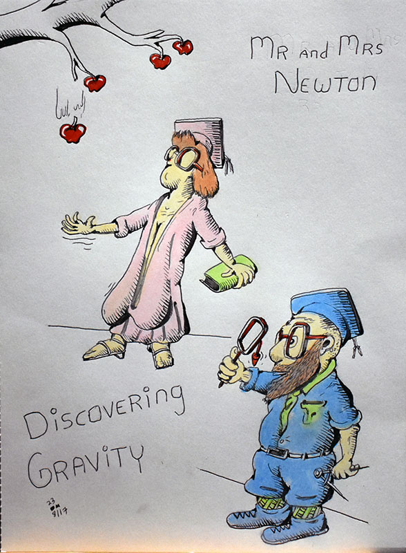 Image showing an art piece called Mr and Mrs Newton - Discovering Gravity by David Mielcarek on 20230817