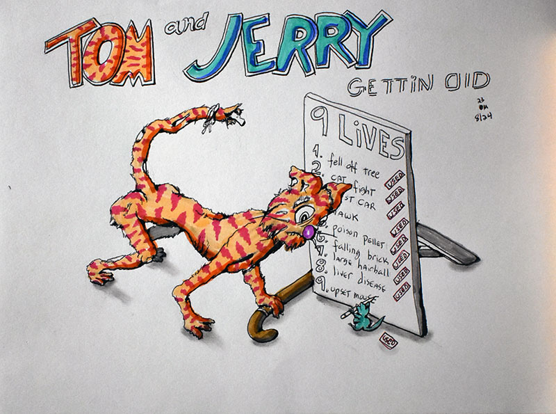 Image showing an art piece called Tom and Jerry Gettin Old by David Mielcarek on 20230824