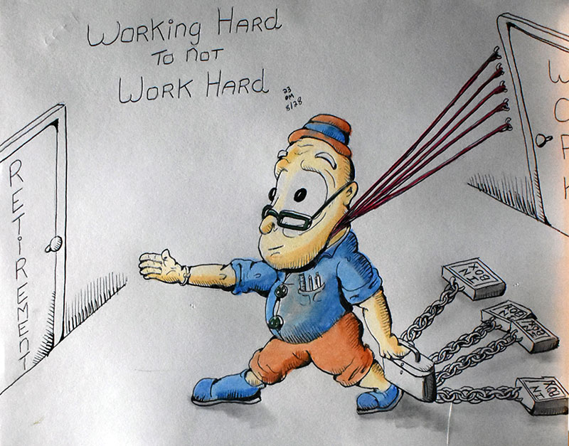 Image showing an art piece called Working Hard To Not Work Hard by David Mielcarek on 20230828