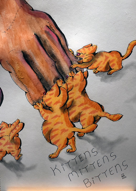 Image showing an art piece called Kittens Mittens Bittens by David Mielcarek on 20230831