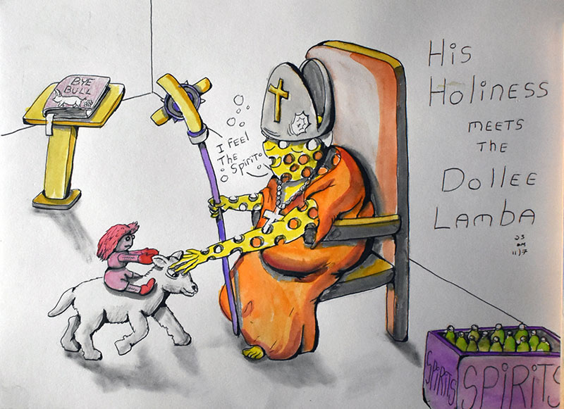 Image showing an art piece called His Holiness Meet The Dollee Lamba by David Mielcarek on 20231107