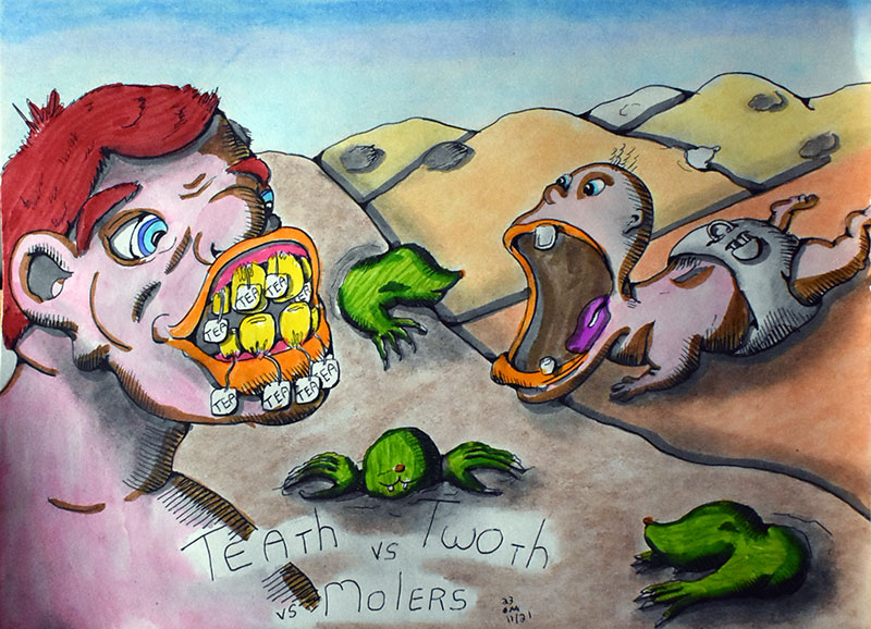 Image showing an art piece called Teath vs Twoth vs Molers by David Mielcarek on 20231121