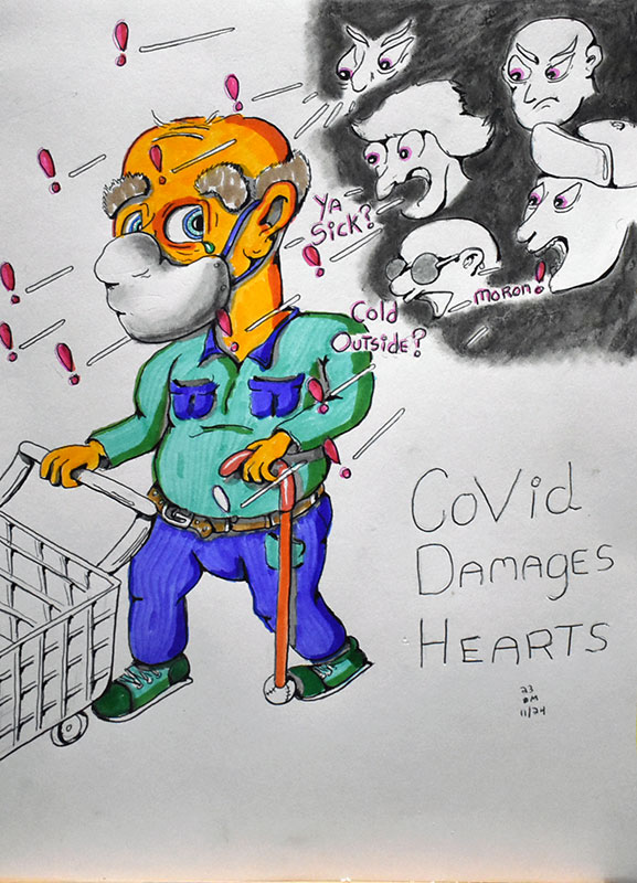 Image showing an art piece called CoVid Damages Hearts by David Mielcarek on 20231124