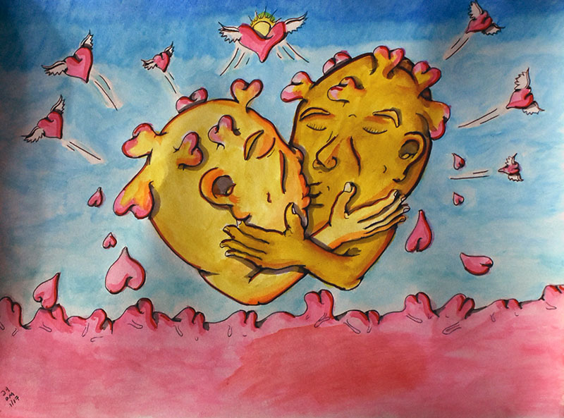 Image showing an art piece called Hugging Hearts by David Mielcarek on 20240117