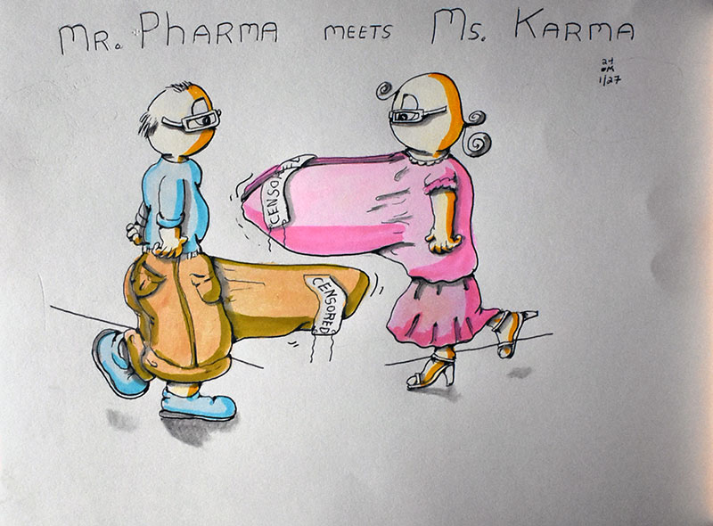 Image showing an art piece called Mr. Pharmsa Meets Ms. Karma by David Mielcarek on 20240127