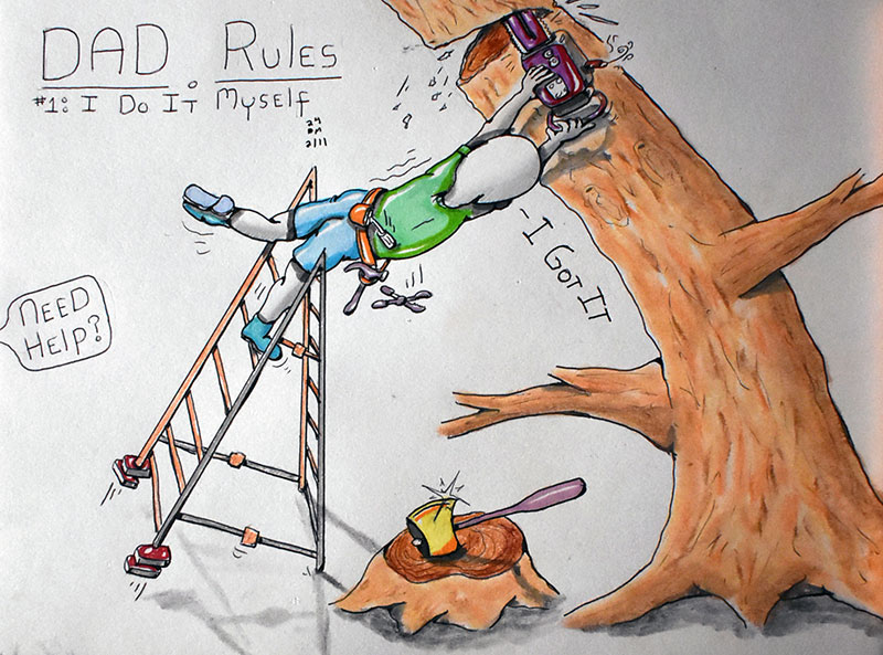 Image showing an art piece called Dad Rules - #1: I Do It Myself by David Mielcarek on 20240211