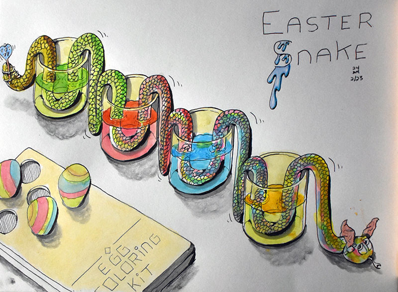 Image showing an art piece called Easter Snake by David Mielcarek on 20240223