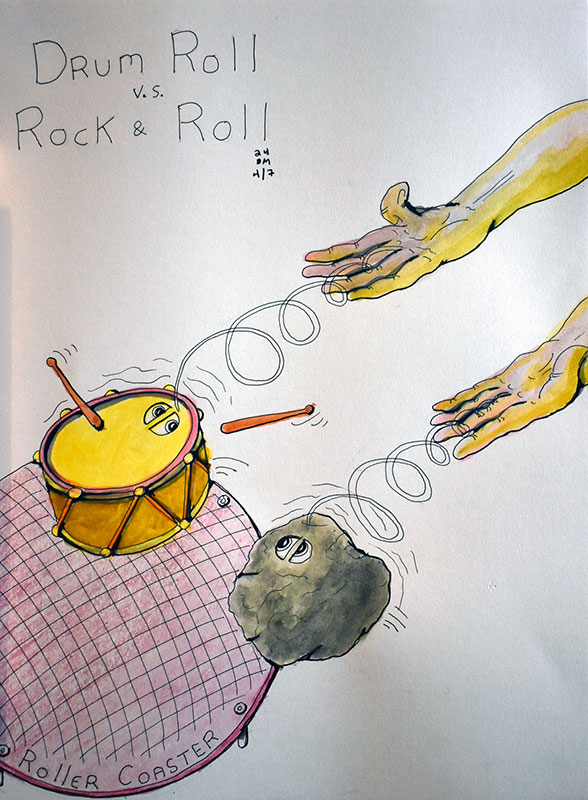 Image showing an art piece called Drum Roll v.s. Rock & Roll by David Mielcarek on 20240407