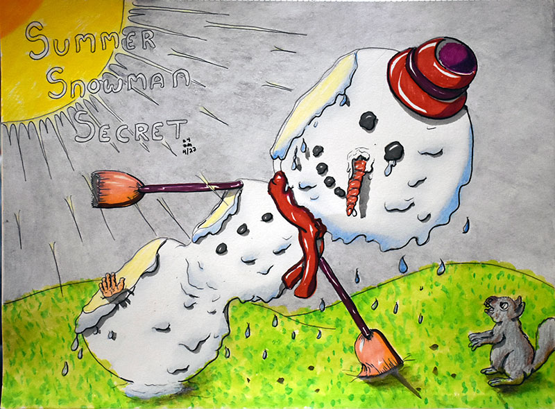 Image showing an art piece called Summer Snowman Secret by David Mielcarek on 20240422