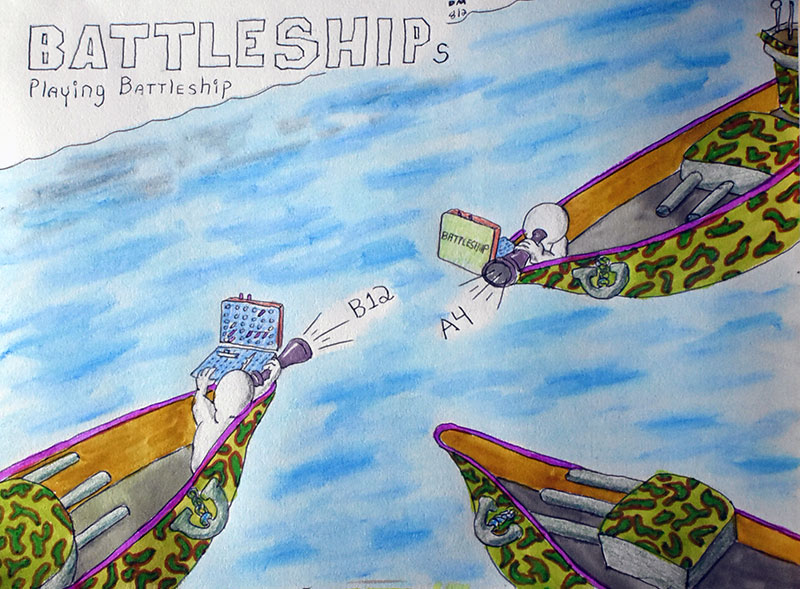 Image showing an art piece called Battleships Playing Battleship by David Mielcarek on 20240802