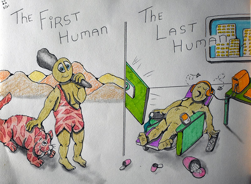 Image showing an art piece called The First Human and The Last Human by David Mielcarek on 20240821