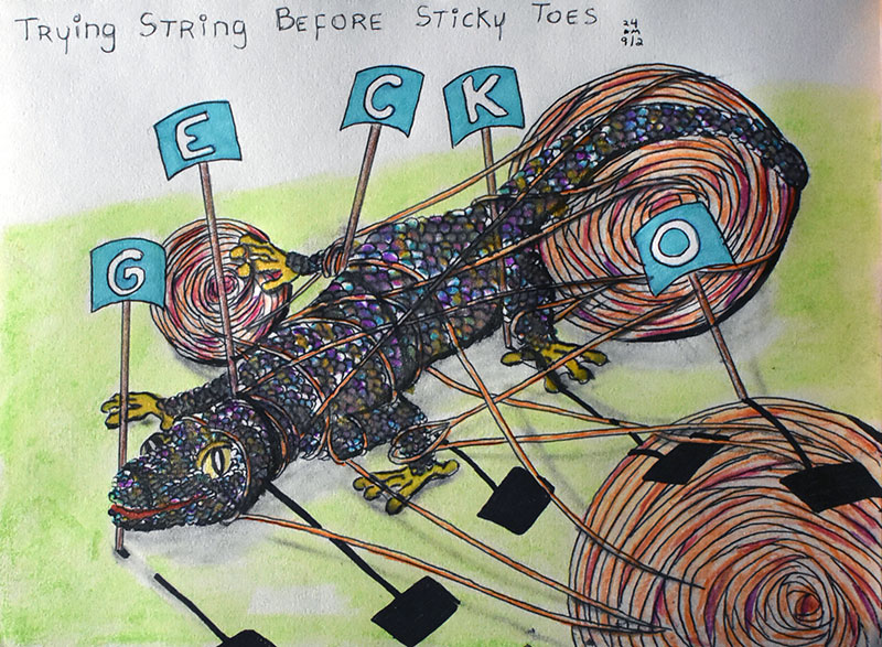 Image showing an art piece called Trying String Before Sticky Toes by David Mielcarek on 20240902