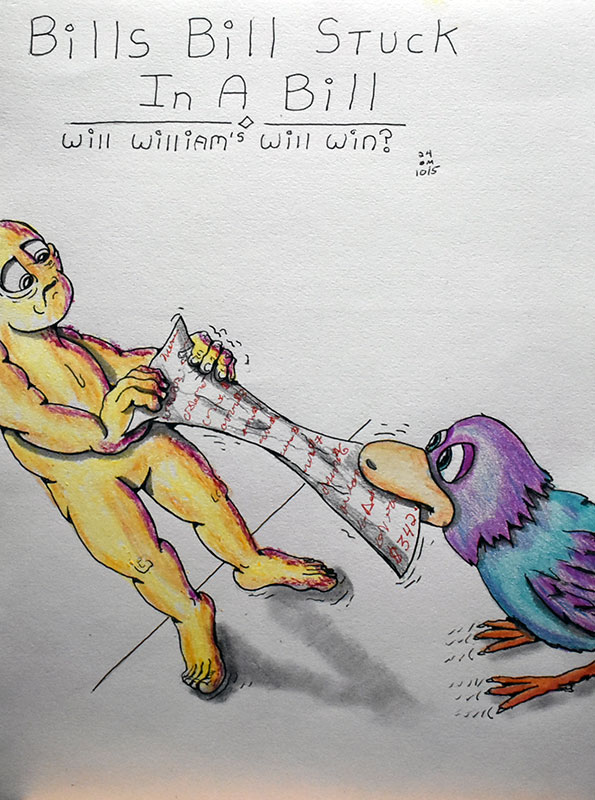 Image showing an art piece called Bills Bill Stuck In A Bill - Will William's Will Win? by David Mielcarek on 20241005