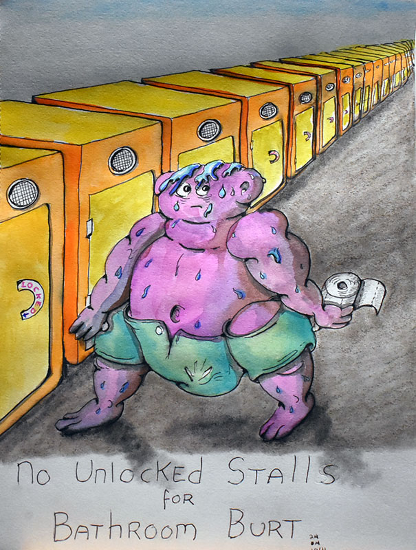 Image showing an art piece called No Unlocked Stalls for Bathroom Burt by David Mielcarek on 20241011