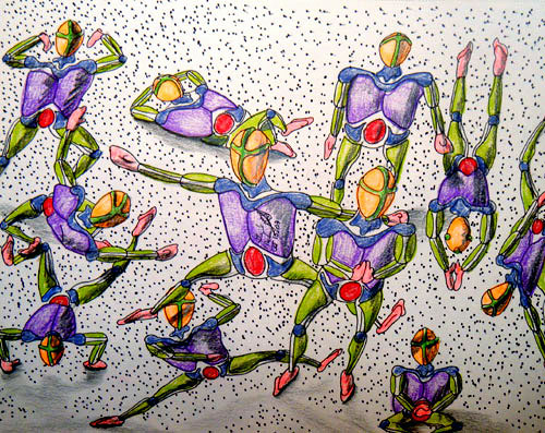 Image showing an art piece called Figures Posing by David Mielcarek on 20071015