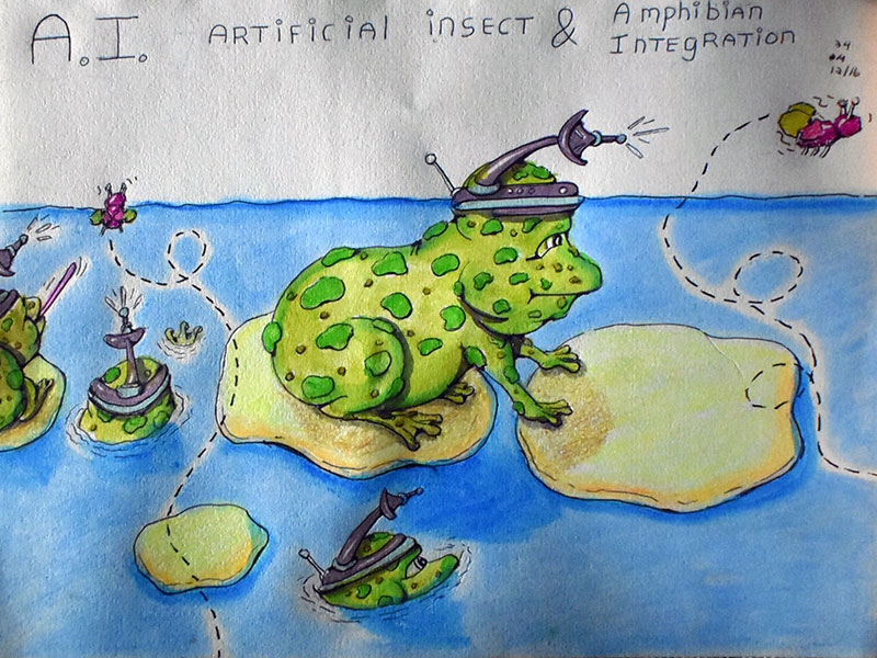 Image showing an art piece called A.I. - Artificial Insect and Amphibian Integration. by David Mielcarek on 20241216