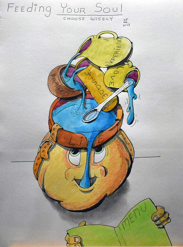 Image showing an art piece called Feeding Your Soul - Choose Wiseley by David Mielcarek on 20250213