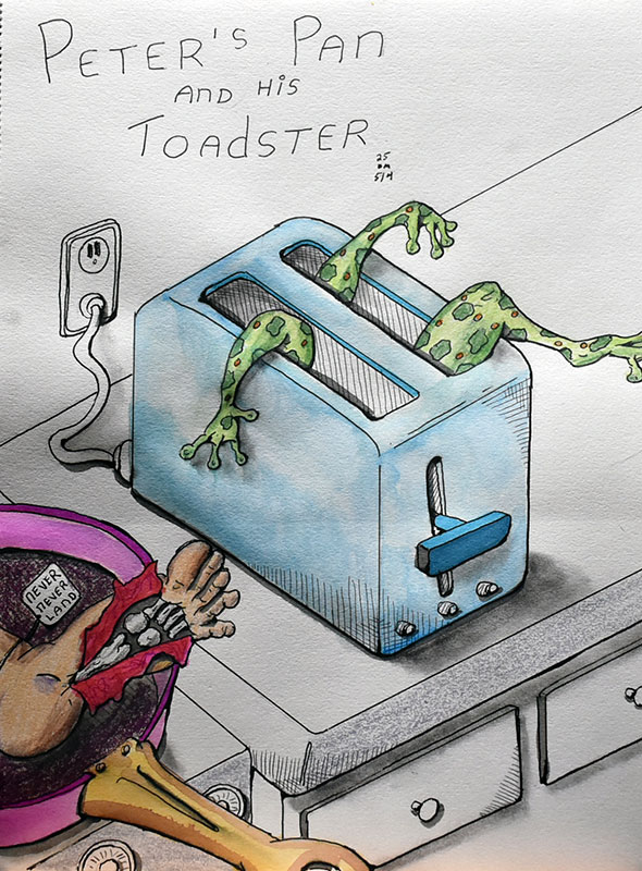 Image showing an art piece called Peter's Pan and his Toadster by David Mielcarek on 20250504