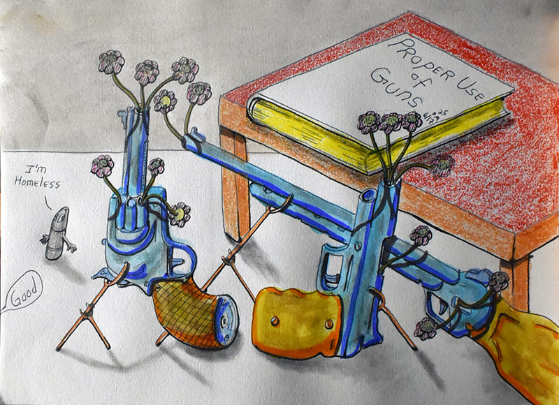 Image showing an art piece called Proper Use Of Guns by David Mielcarek on 20250617