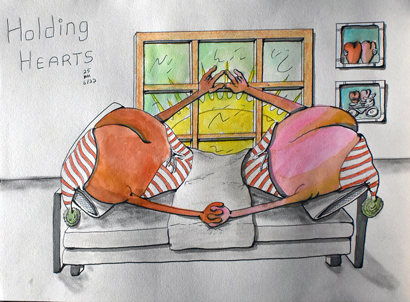 Image showing an art piece called Holding Hearts by David Mielcarek on 20250622