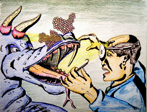 Image showing an art piece called Dragon Dentist by David Mielcarek on 20061101