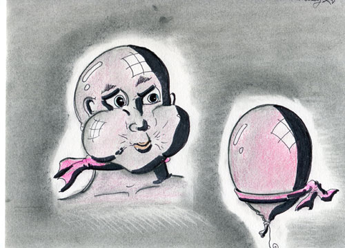 Image showing an art piece called Ballon Cheeks by David Mielcarek on 20120808