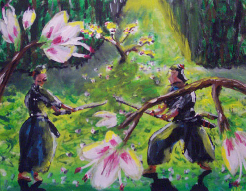 Image showing an art piece called Samurai Standoff by David Mielcarek on 20080000