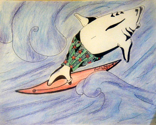 Image showing an art piece called Surfer Shark by David Mielcarek on 20050816
