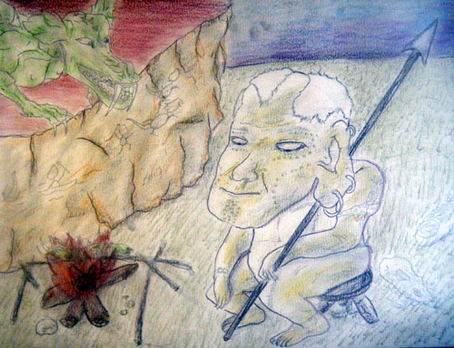 Image showing an art piece called Ooga Booga Caveman by David Mielcarek on 20050121