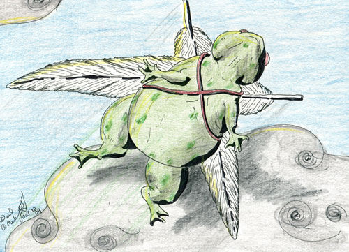 Image showing an art piece called The Flying Frog by David Mielcarek on 20091012
