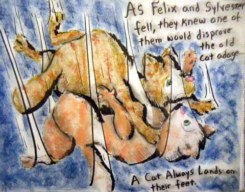 Image showing an art piece called A Cat Always Lands On Their Feet by David Mielcarek on 20140129