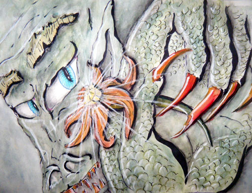 Image showing an art piece called Dragon's Diamond Flower by David Mielcarek on 20140522
