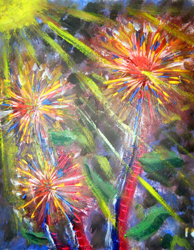 Image showing an art piece called Firework Flowers by David Mielcarek on 201406