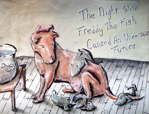Image showing an art piece called Night With Freddy The Fish by David Mielcarek on 20140819