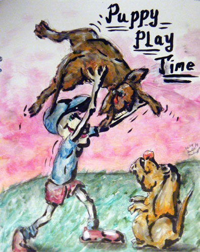 Image showing an art piece called Puppy Play Time by David Mielcarek on 20141014