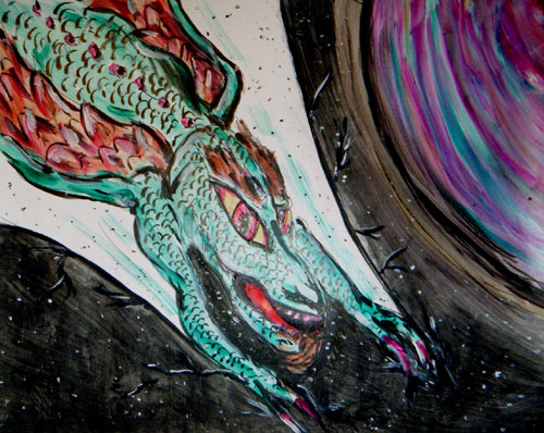 Image showing an art piece called Slicing Space Dragon by David Mielcarek on 20141107