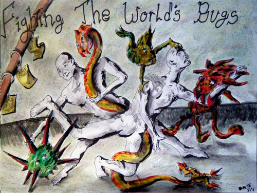 Image showing an art piece called Fighting The World's Bugs by David Mielcarek on 20150501