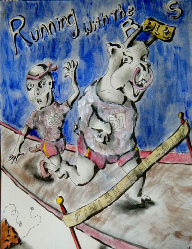 Image showing an art piece called Running With The BullS by David Mielcarek on 20150918