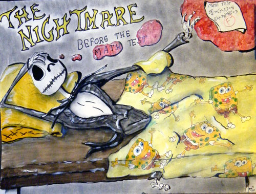 Image showing an art piece called The Nightmare Before The Math Test by David Mielcarek on 20160125